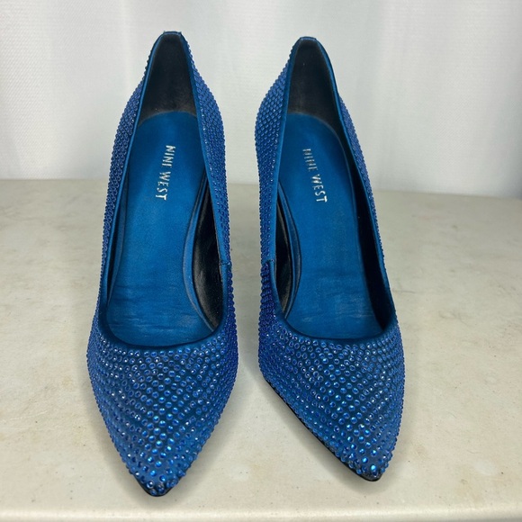 Nine West royal blue rhinestone stilettos - Picture 7 of 9